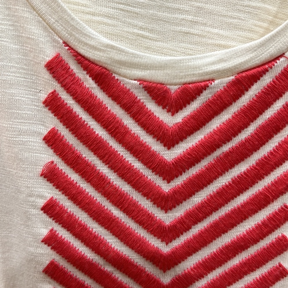 NWT. Tommy Hilfiger Sedona Sunset Cream Sleeveless Dress with Coral Embroidery - Picture 2 of 6